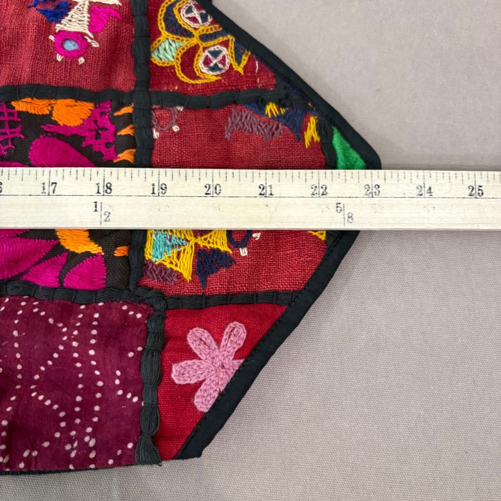 Vintage Angelique Vest Sz M Embroidered Patchwork Boho Hippie Witchy Whimsigoth - Picture 7 of 8